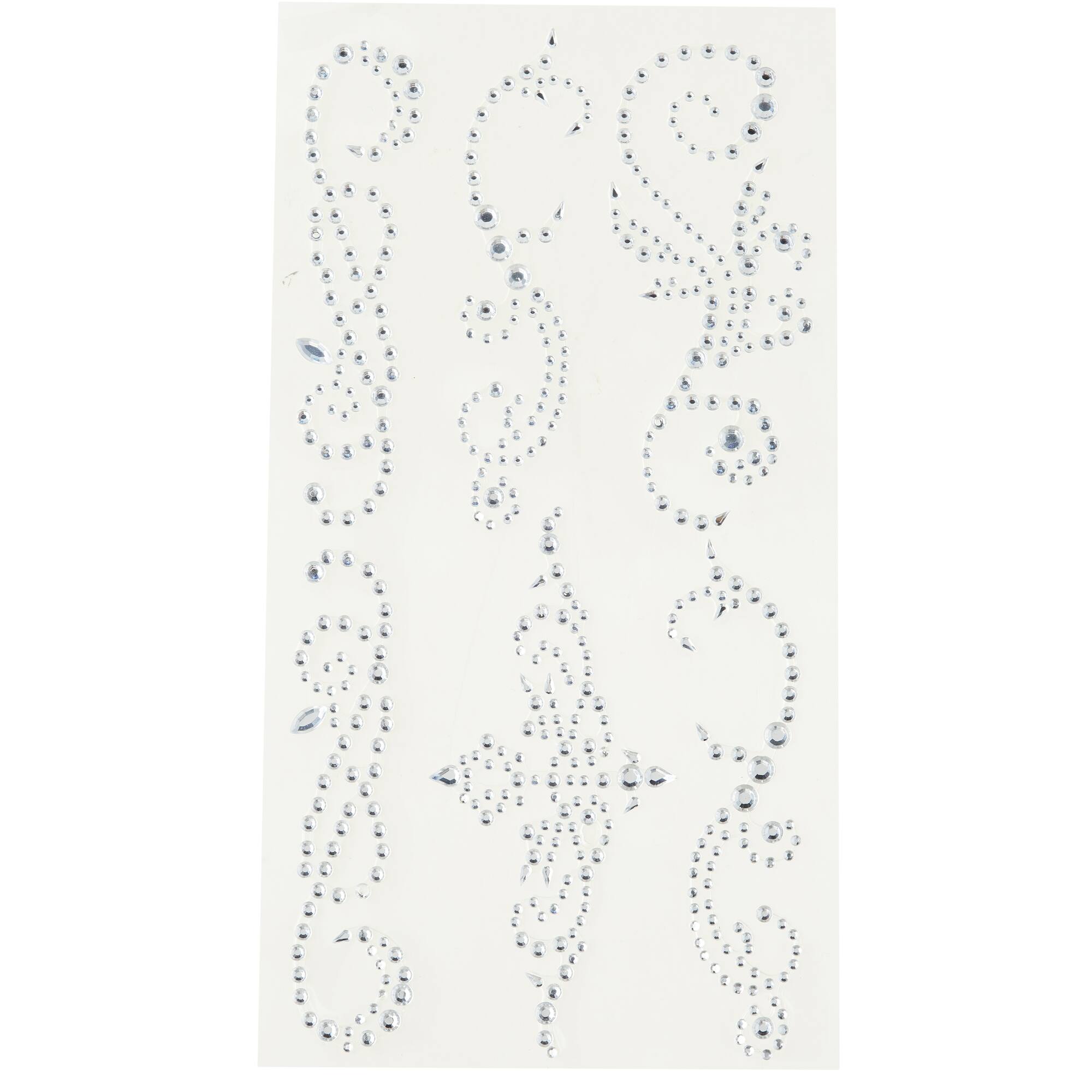 12 Packs: 6 ct. (72 total) Clear Flourish Adhesive Rhinestones by Recollections™